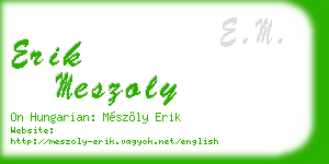 erik meszoly business card